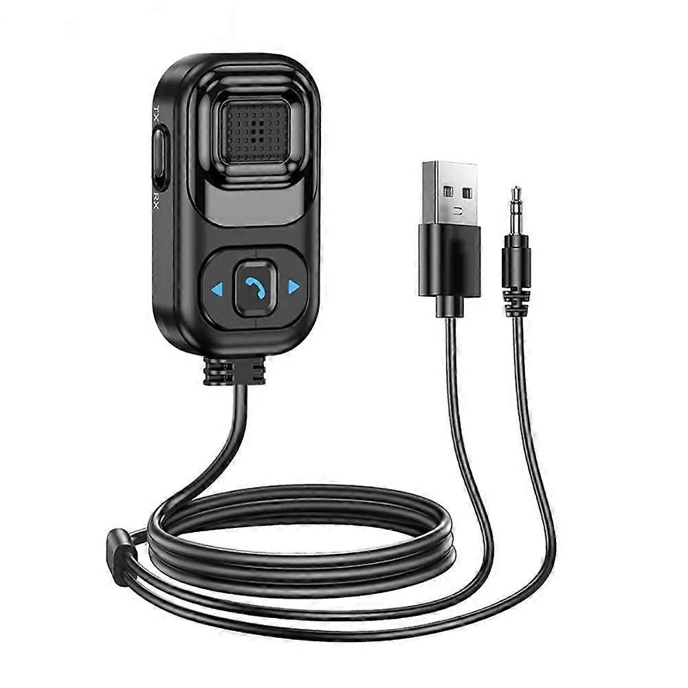 Bluetooth 5.1 Receiver for Car, 2-in-1 RX/TX Noise Cancelling Bluetooth 3.5mm AUX Adapte Support Siri for Car Stereo/Home Stereo(Black)