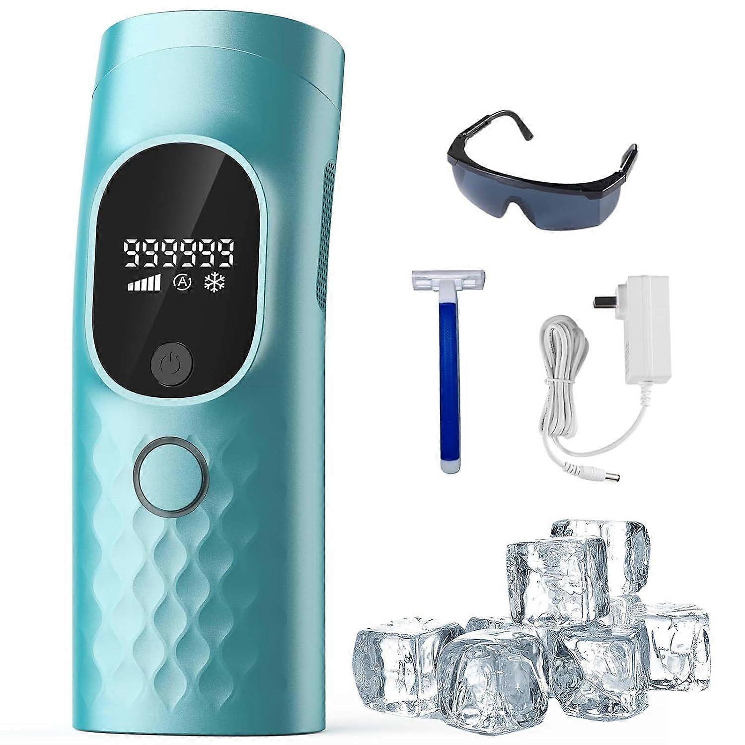 IPL Device Hair Removal Machine Permanent Painless Ice Cold 999,999 Flashes Wired(Blue)