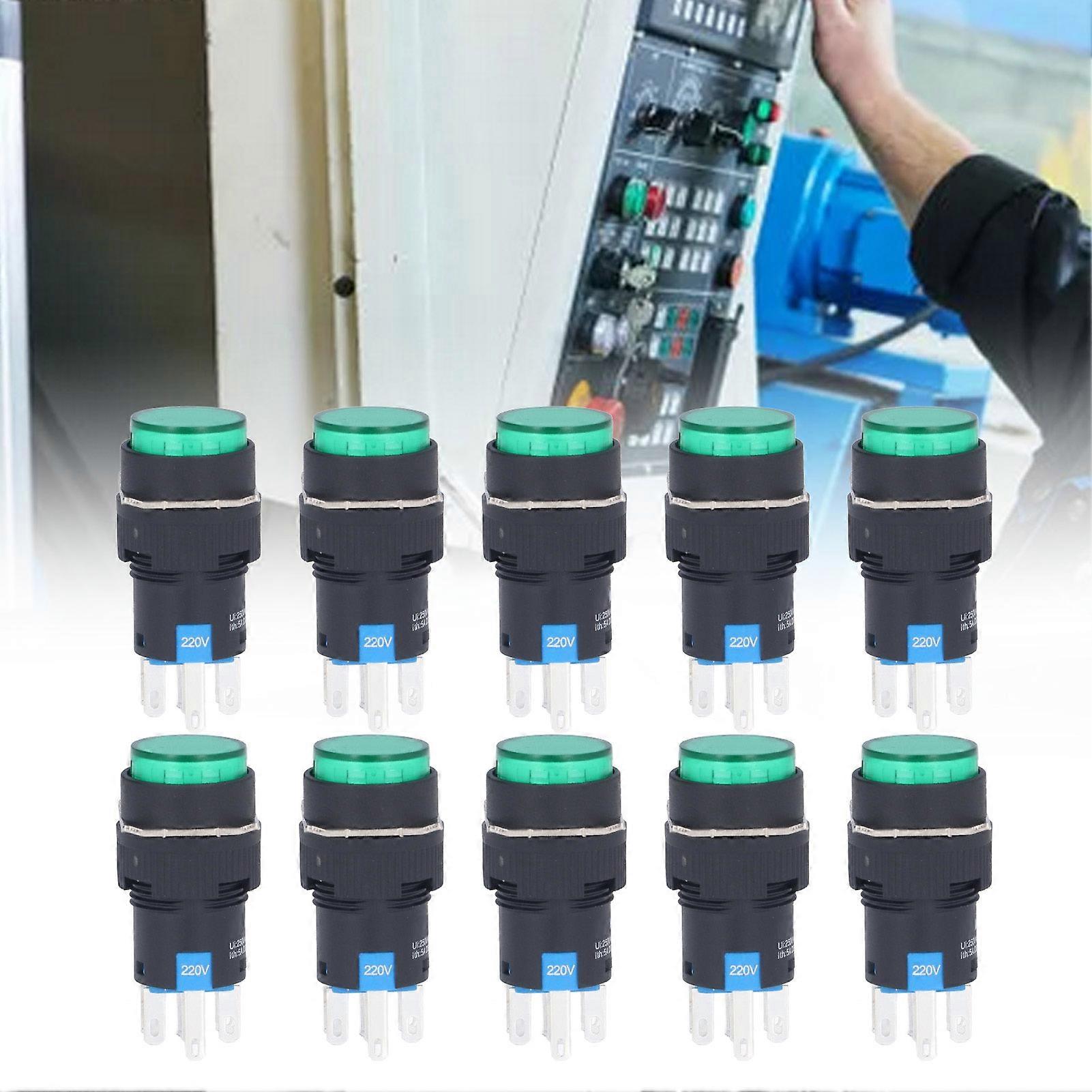 25Pcs BEM-LA16-22DS-Y 8-Pin Self Locking Push Button Switches