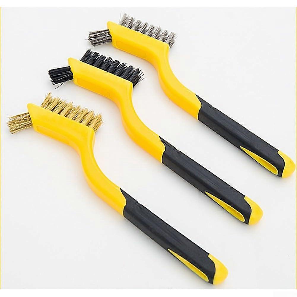 Mini Wire Brush Set for Home Use With Brass and Nylon Bristles, Rust, Dirt, and Paint Removal