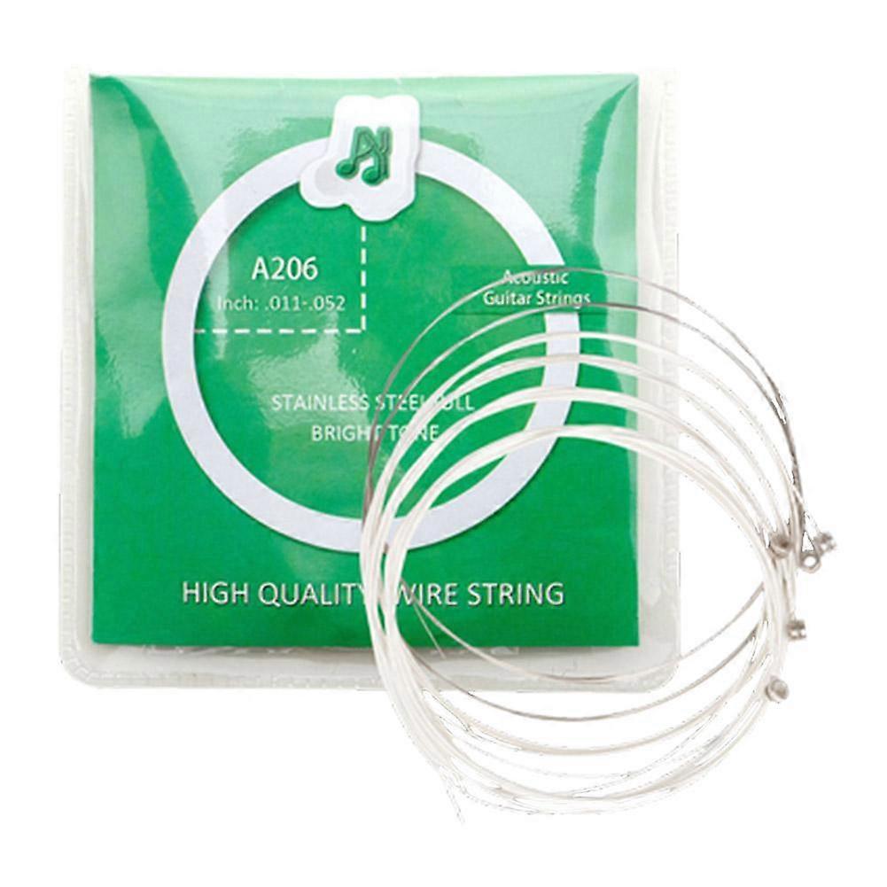 Akustiska gitarrsträngar i högkolstål, silverpläterade, lindade