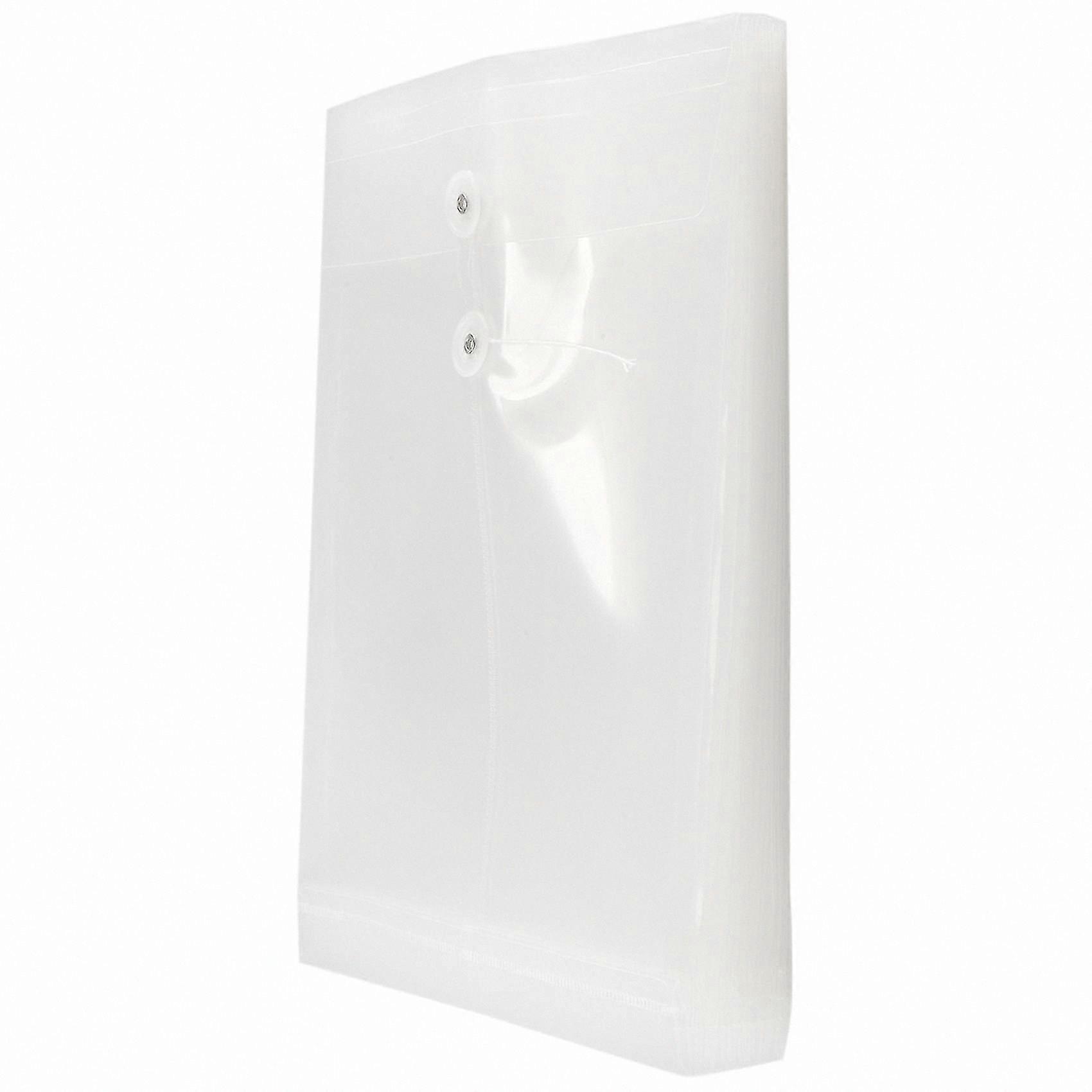 12-Pack Transparent Plastic Envelopes with Button and String Closure, Expandable Document Folders for File Organization