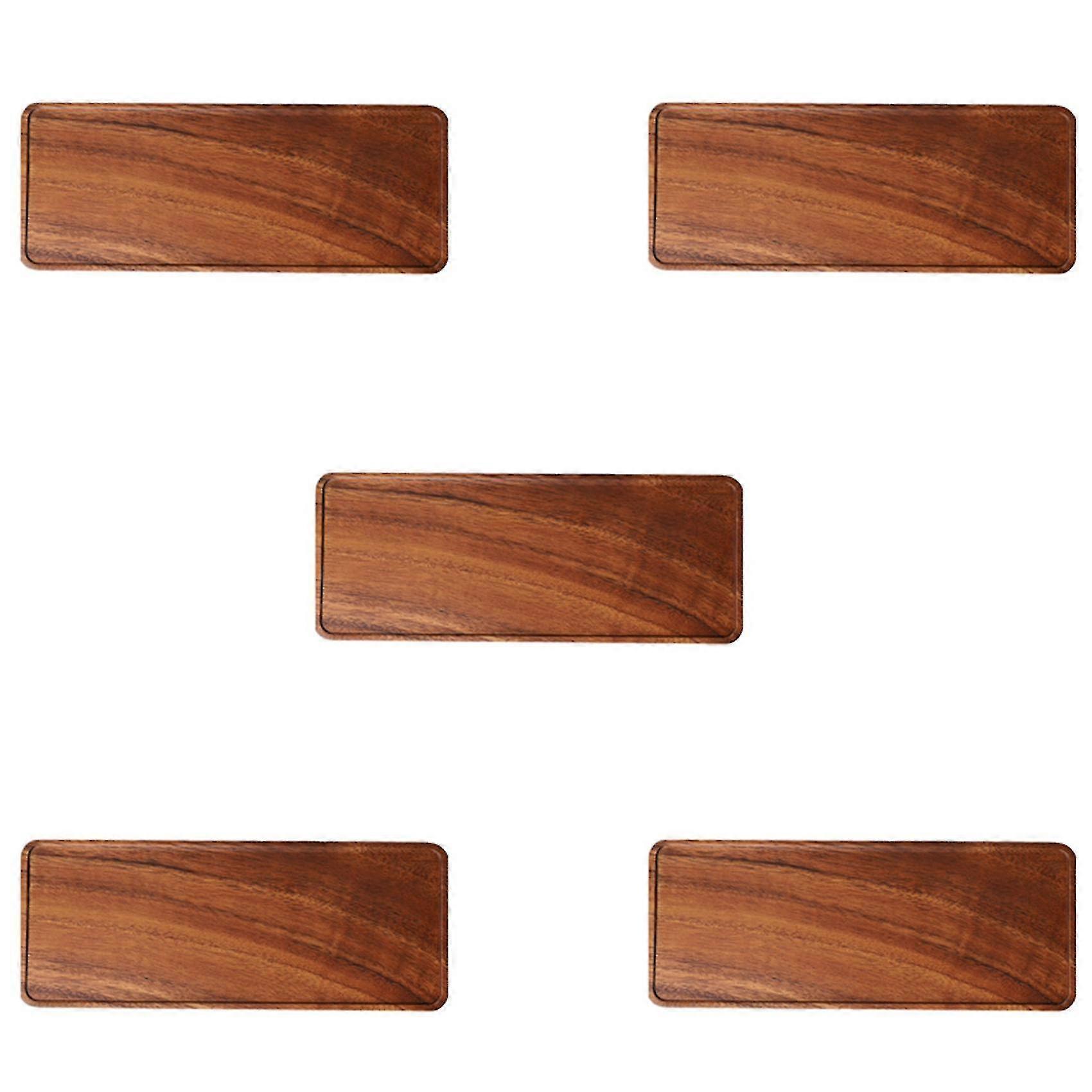 5pc Solid Wood Walnut Tray for Afternoon Tea or Fruit Serving in Coffee Shop