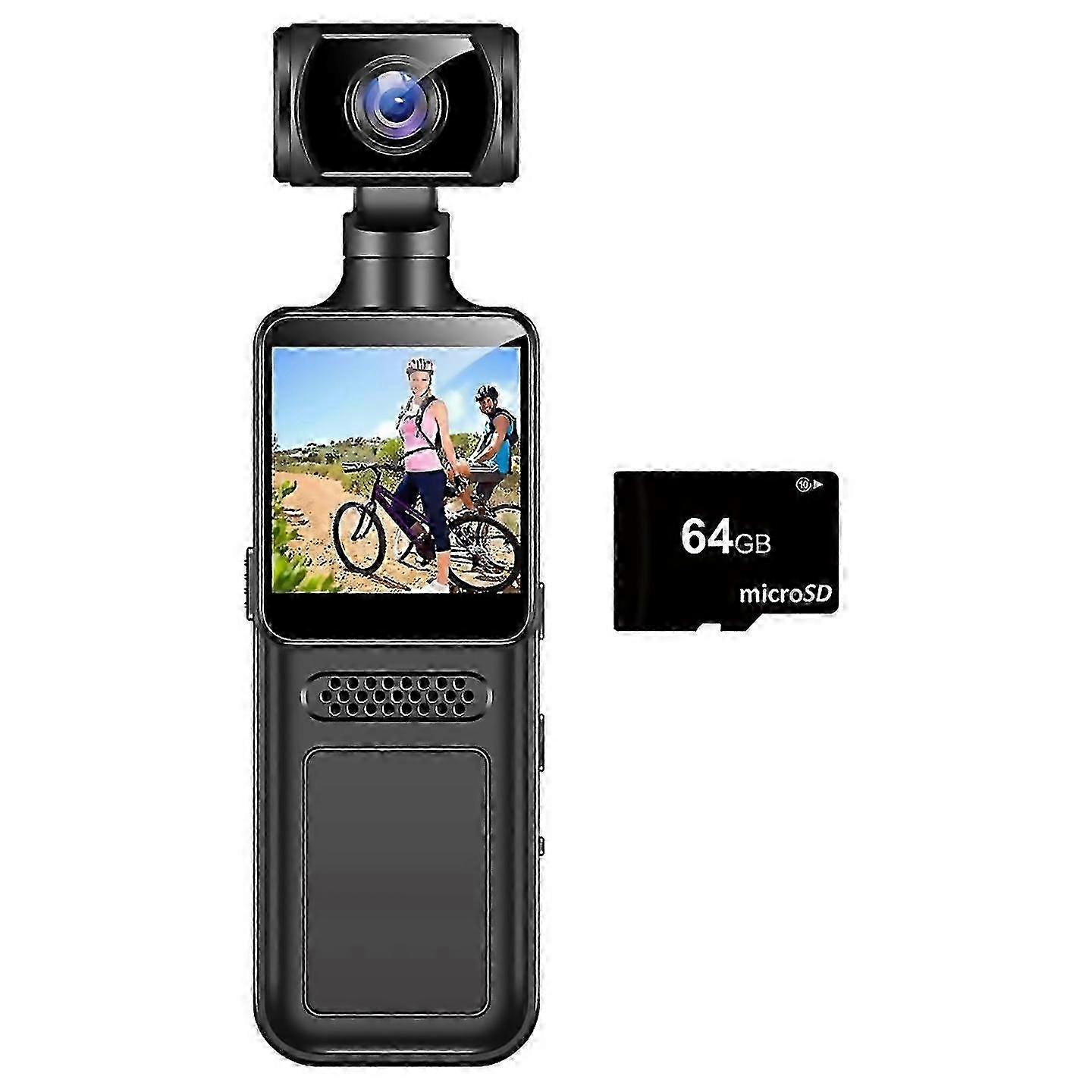 2025 For 4g Protable Digital Camera 2k Pocket Motion Camera 180 Degrees Rotate Bike Driver Recorder Body Worn
