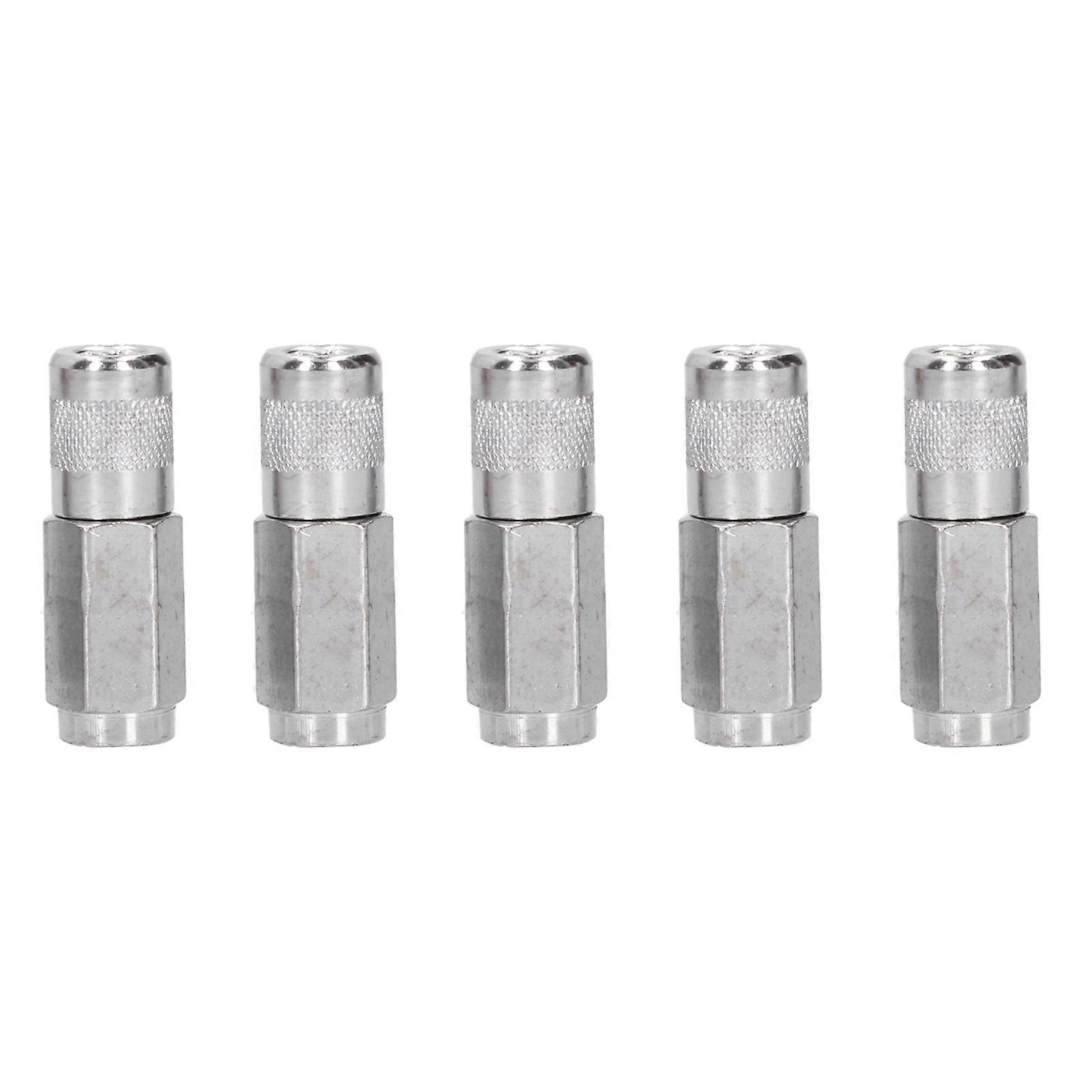 5pcs Durable Wear-Resistant Flat Tip Grease Gun Fittings for Equipment Maintenance