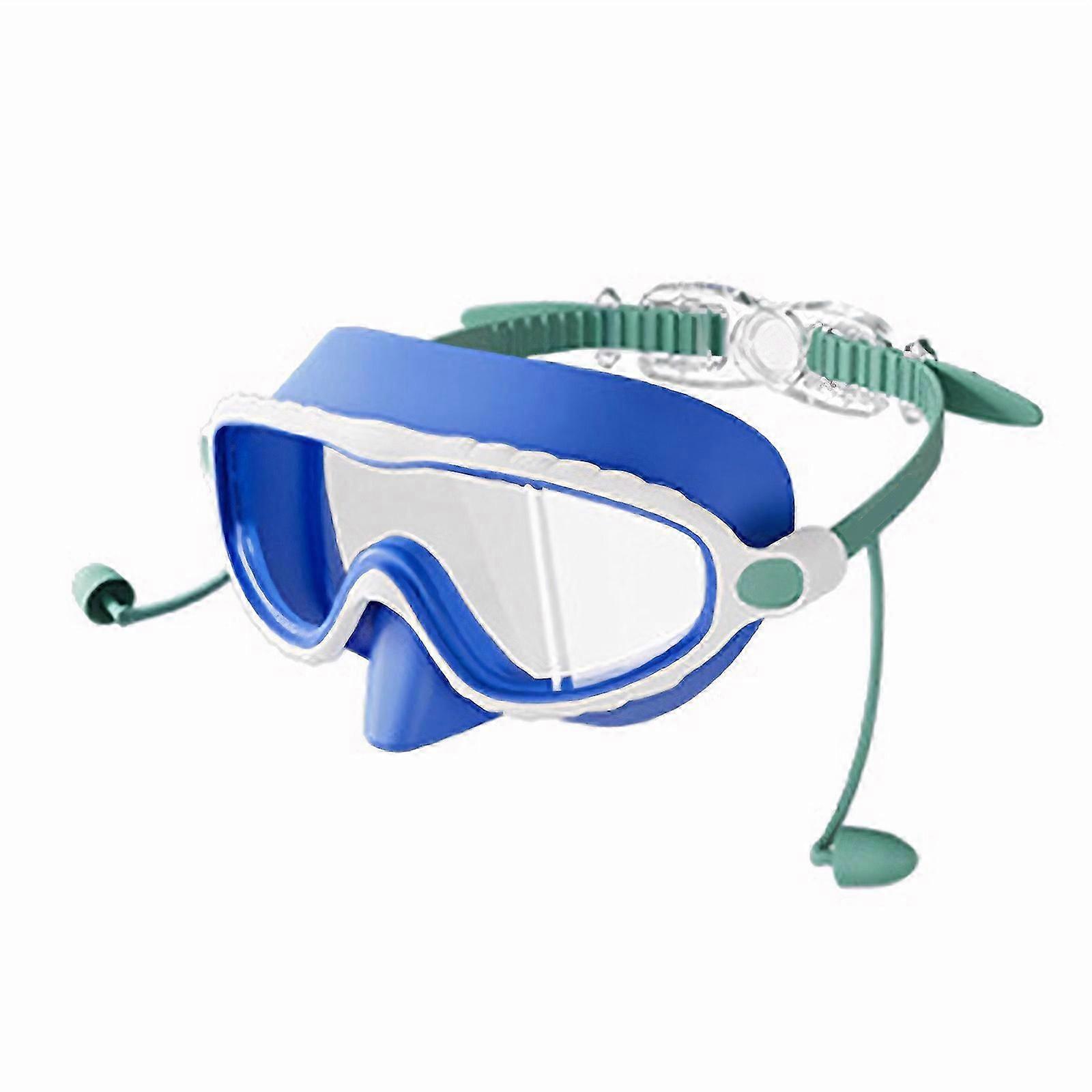 Barn simglasögon med öronproppar Barn simglasögon för pojke flicka tonåring 3-16 wide view grodor resistenta simglasögon