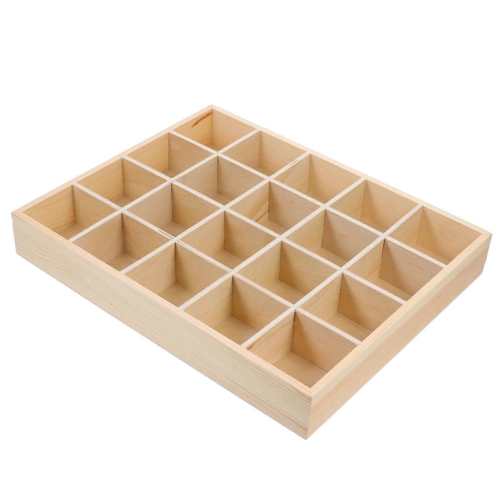 Wooden Organizer Box for Storage with Divider Compartments 2Pcs Set
