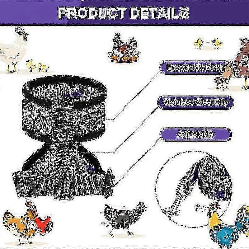 2pcs Chicken Harness And Leash, Modified Adjustable Breathable Harness Specially Designed For Chicken Duck Goose Training And Walking, Comfortable Si