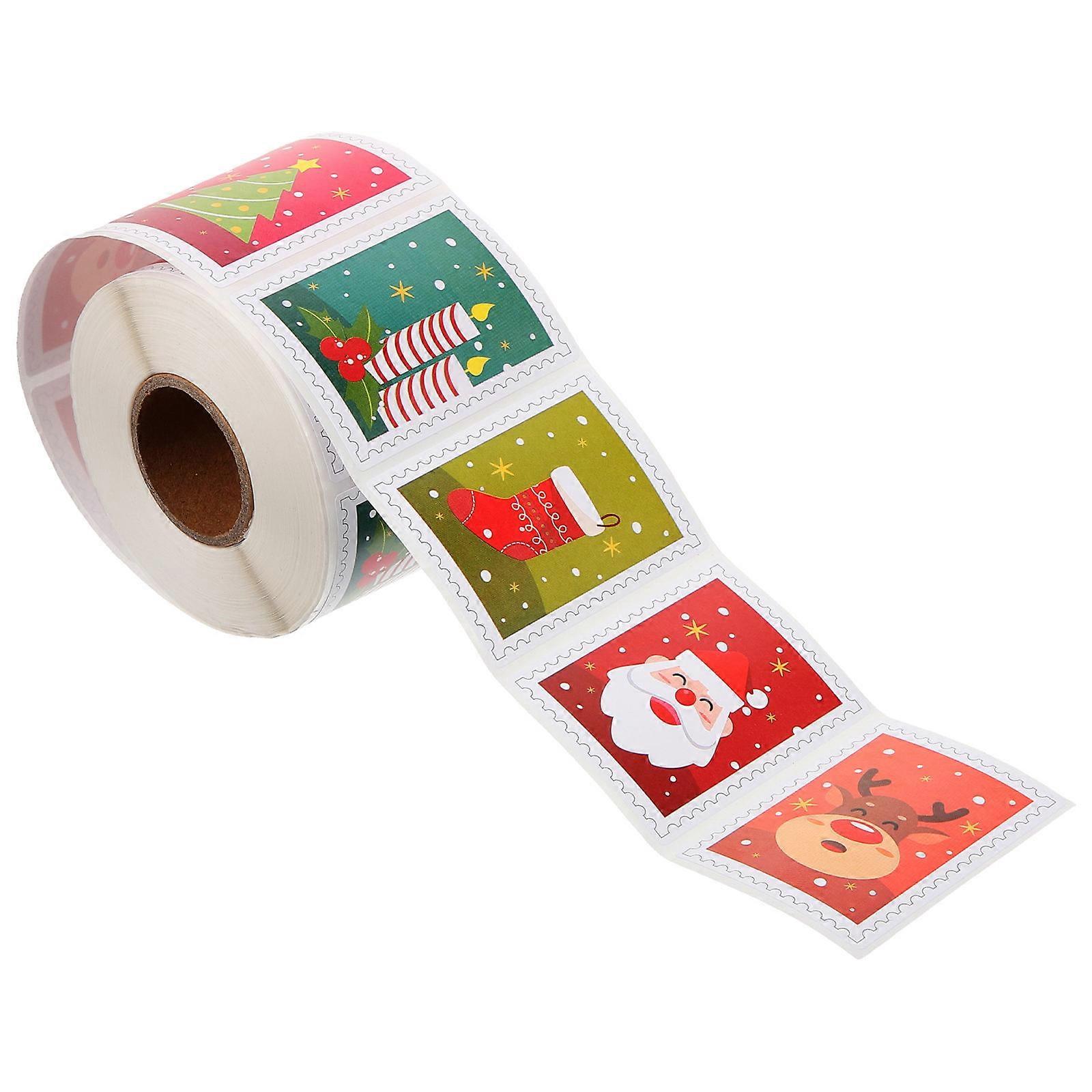 Christmas Gift Box Sealing Sticker Roll for Decoration 5 Rolls