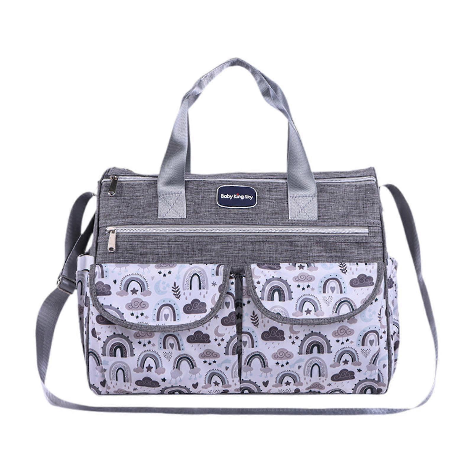 Diaper Bag Tote Lightweight Newborn Gray Size S With Shoulder Strap Organizer
