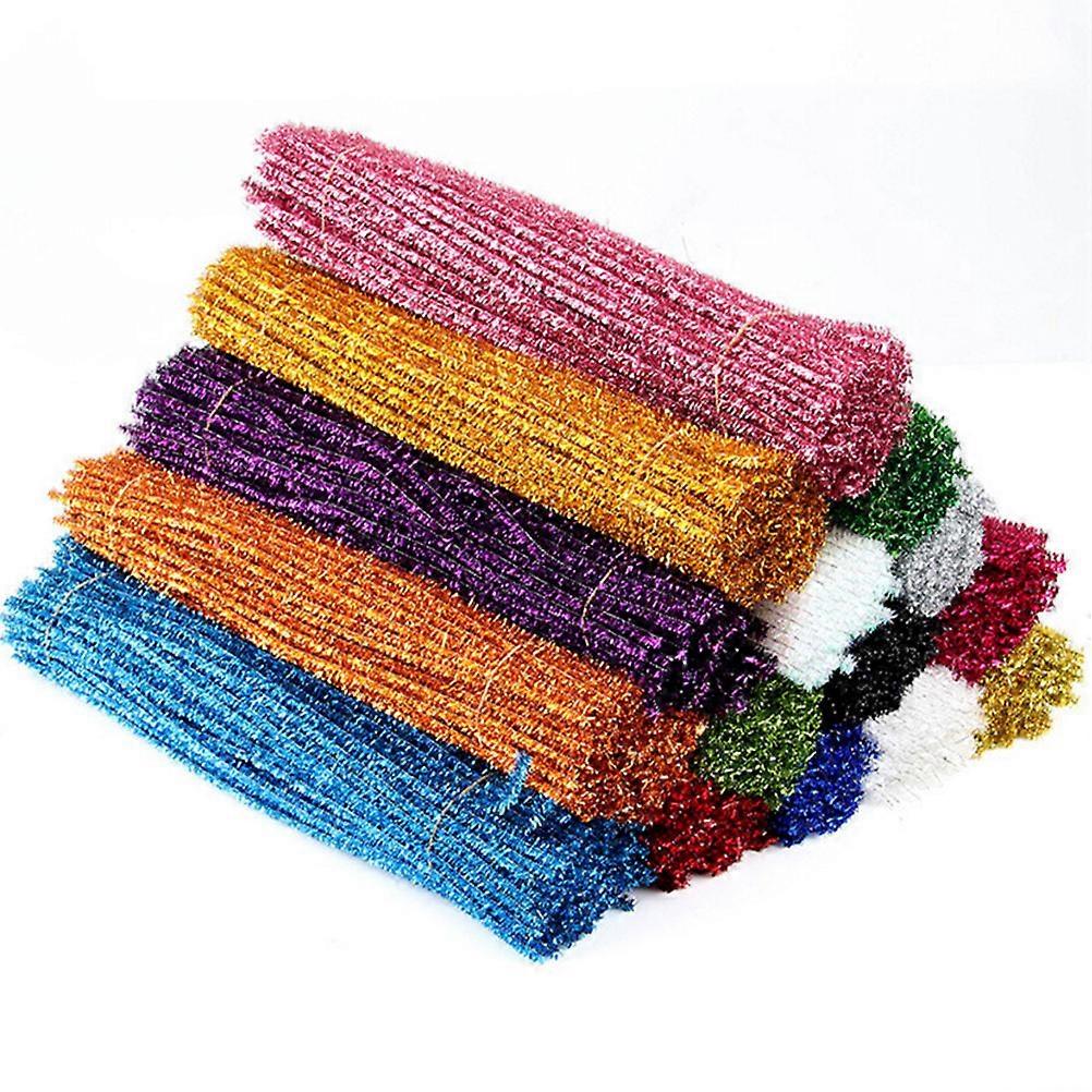 Gold Glitter Twisted Stems for DIY Craft Material 100Pcs Orange