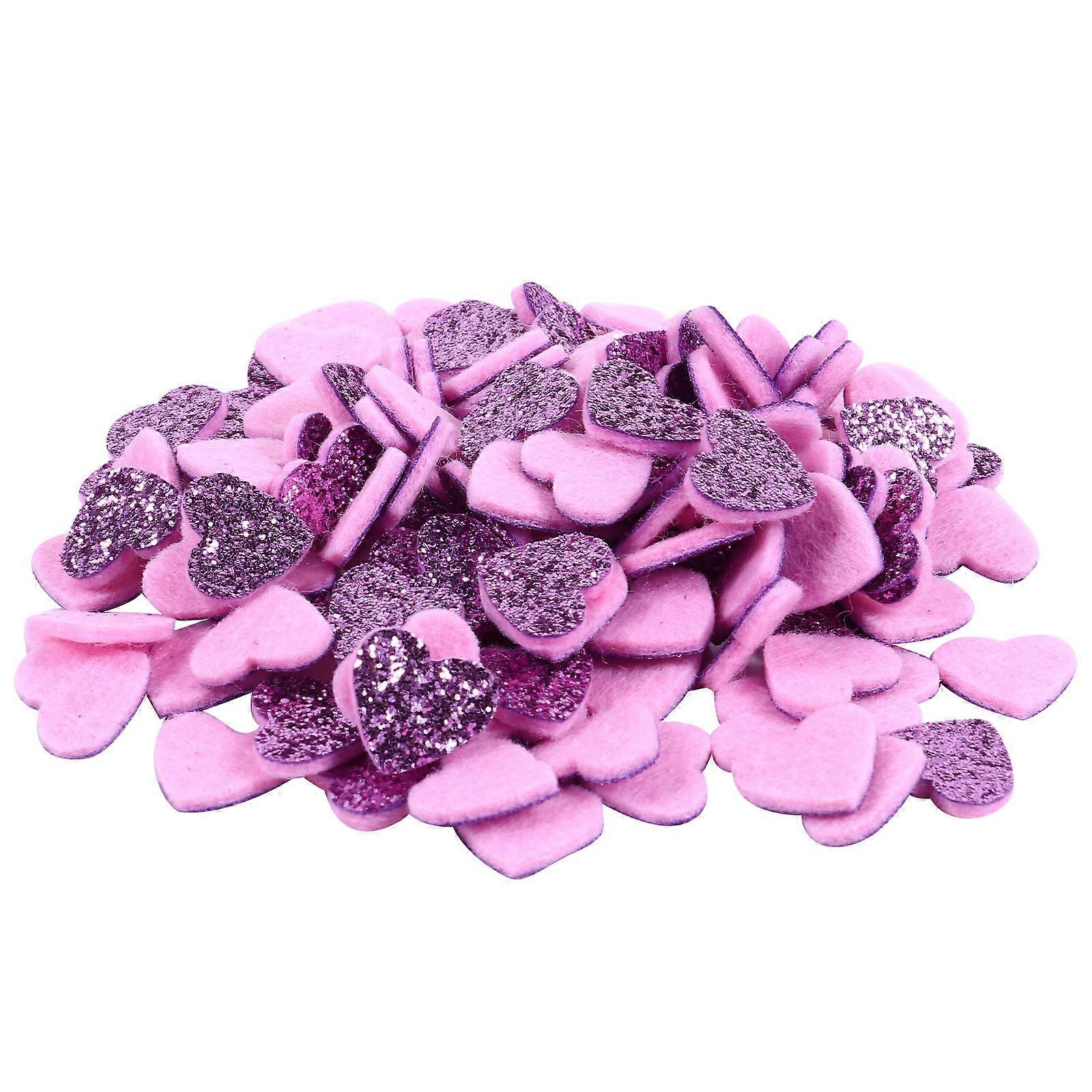 Bright Purple Sequin DIY Jewelries with Charming Heart Shape Patches 200Pcs