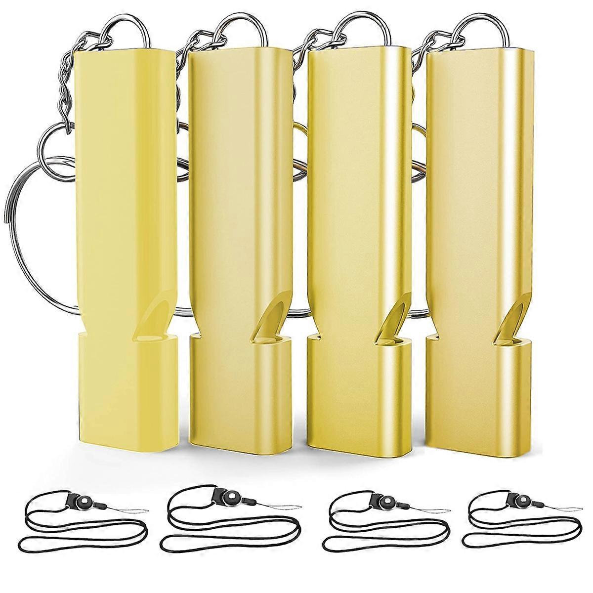 4PCS Emergency Survival Whistle Emergency Whistle, Gold