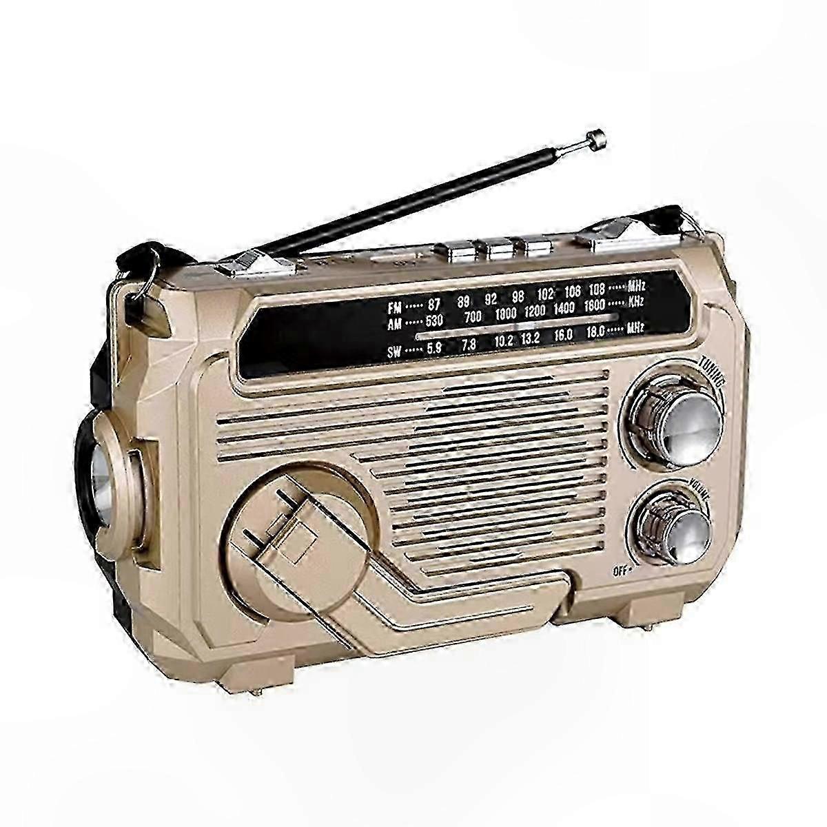 Portable Solar Radio with Hand Crank and USB Charging for FM AM SW Emergency Use Receiver