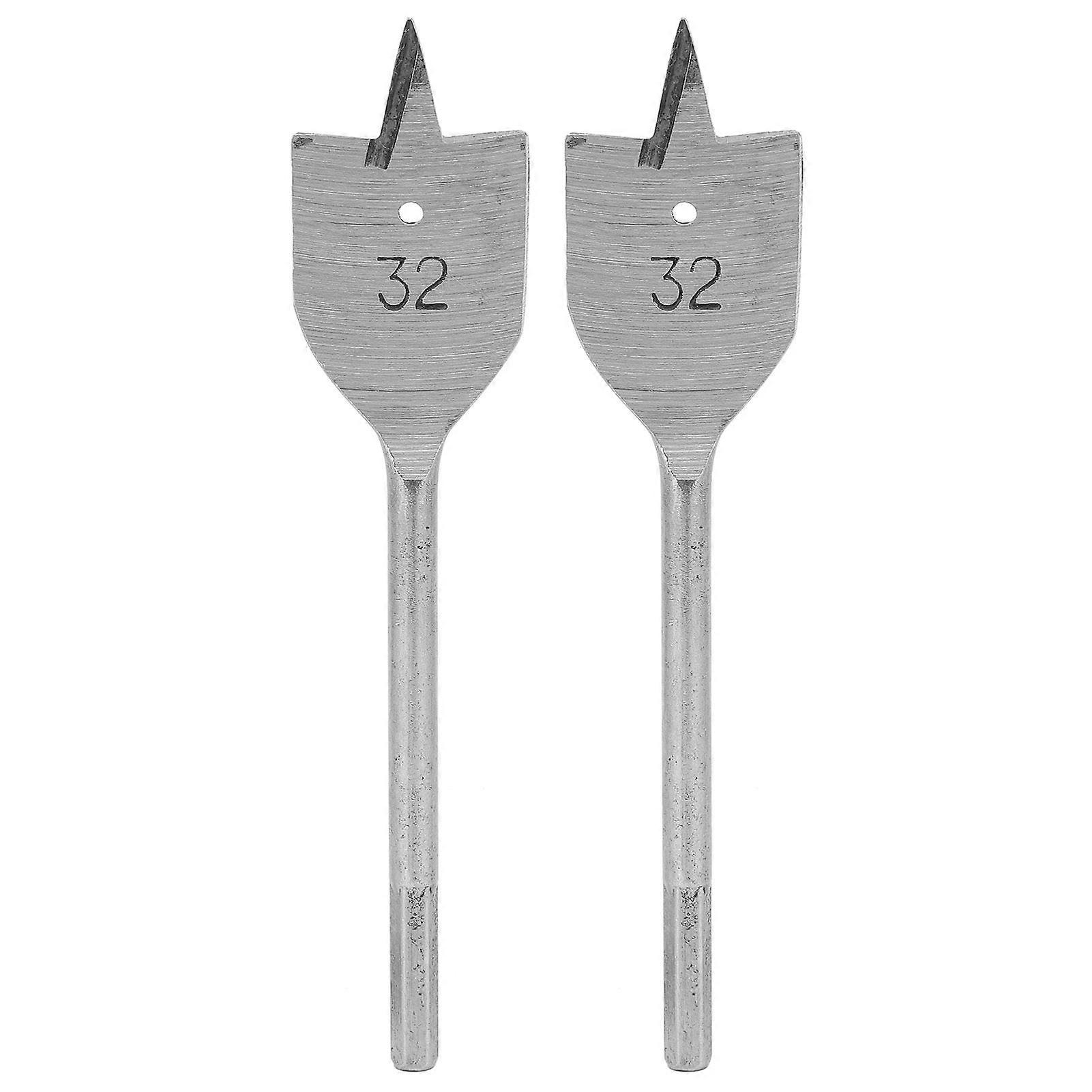 2Pcs Flat Wood Drill Bit Set Spade Boring Woodworking Hole Opening Drilling Tools 32mm