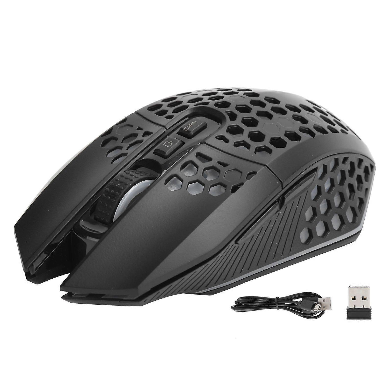 Mute Charging Mouse Wireless RGB Luminous Hollow Gaming 2.4GHz Computer Supplies X801Black