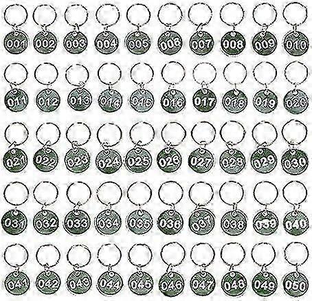 1-50 Numbers Key Chain Numbers Tags Locker Gym Key Rings Engraved Number With Key Rings Key Ring Aluminum Numbers Tag-Yvan
