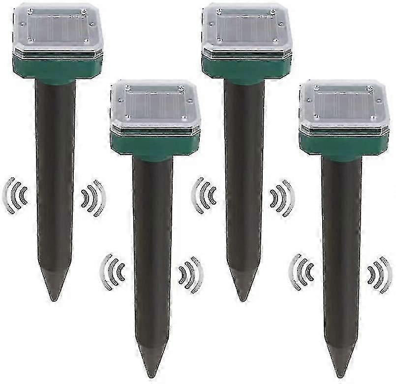 Solar-Powered Ultrasonic Snake Repellent for Outdoor Use - 4-Pack Set for Garden and Yard Protection
