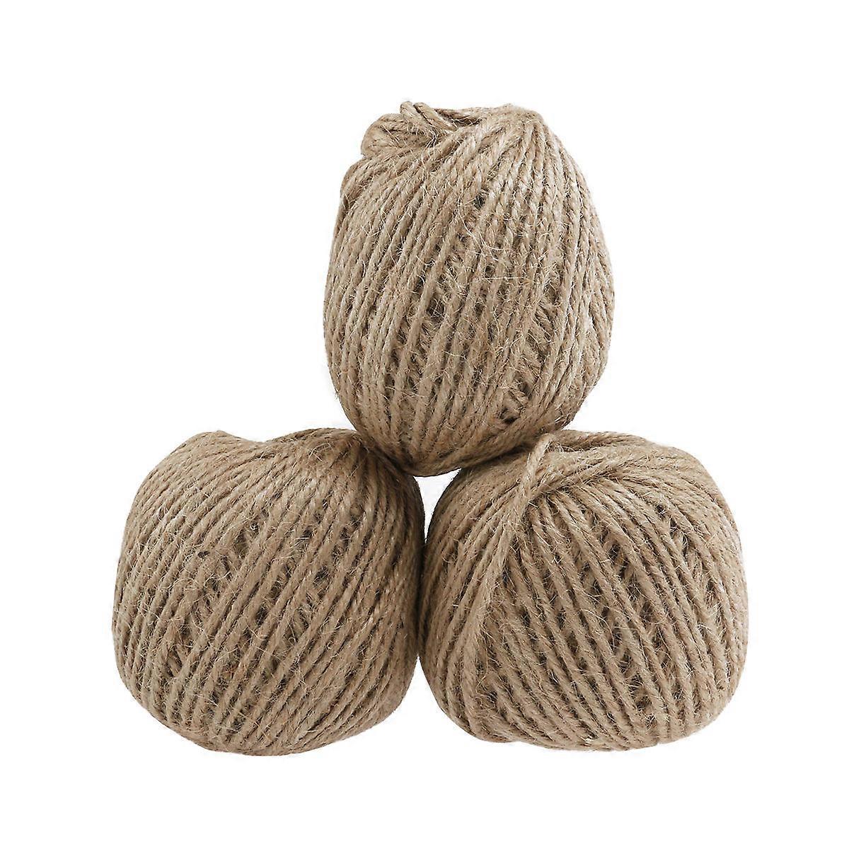 Natural Jute Twine 3 Rolls for Industrial Packing and Craft Uses