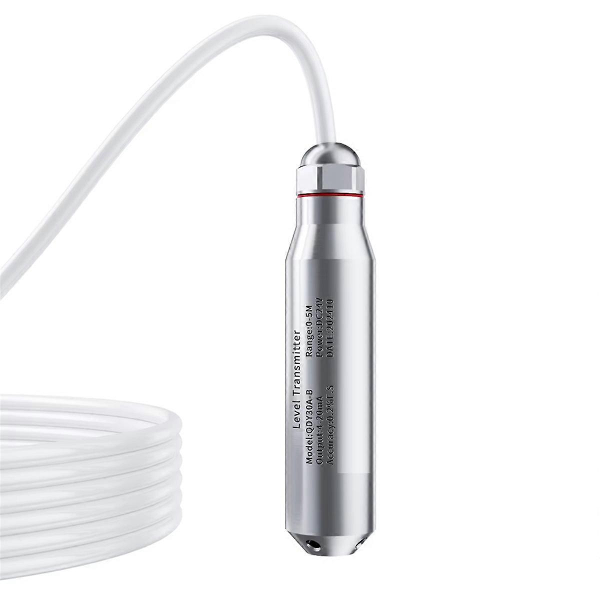 Water Level Sensor Transmitter - Hydrostatic, 0-2m Range, DC24V Liquid Sensor, 4-20mA Output for Pum