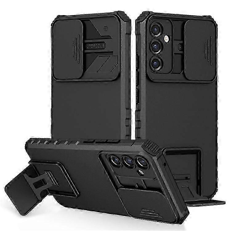 Compatible For Samsung Galaxy A34 5G Kickstand Phone Case PC + TPU Phone Protector with Slide Camera Cover