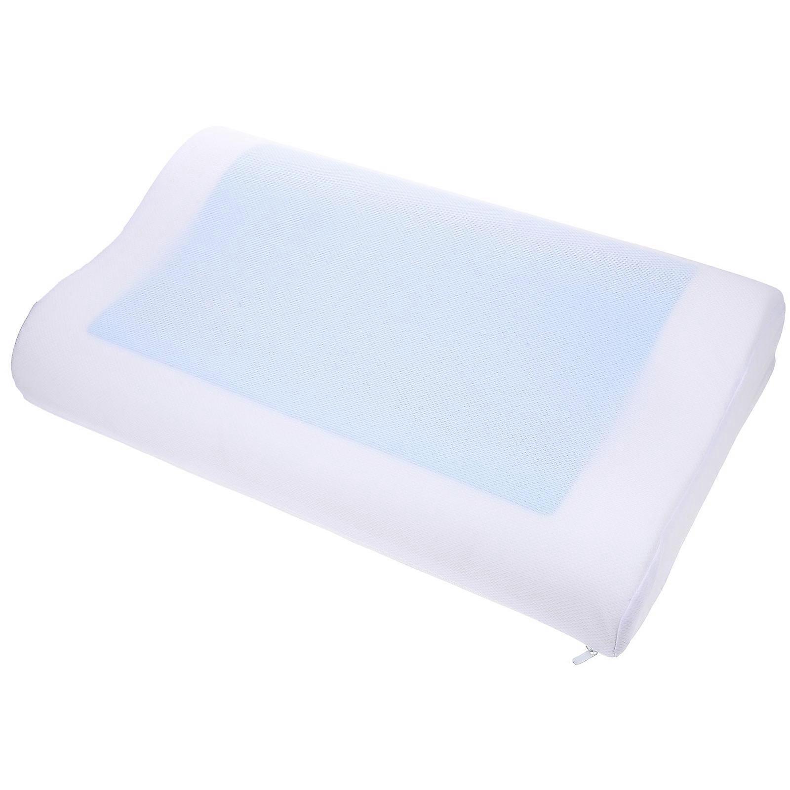 Memory Pillow For Sleeping Ergonomic Support Blue Contoured Shape 1Set