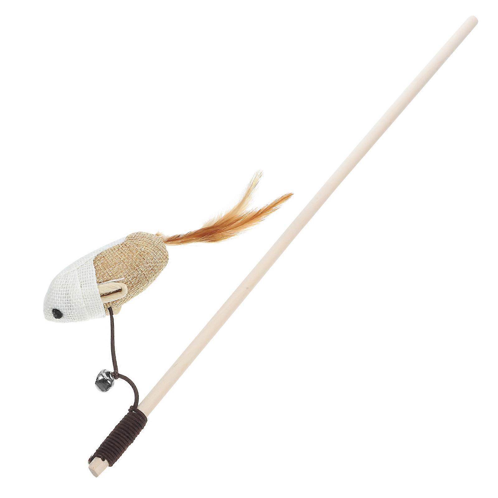 Funny Cat Interactive Play Teaser 2Pcs Perfect For Kittens Promoting Activity Long Wand Design