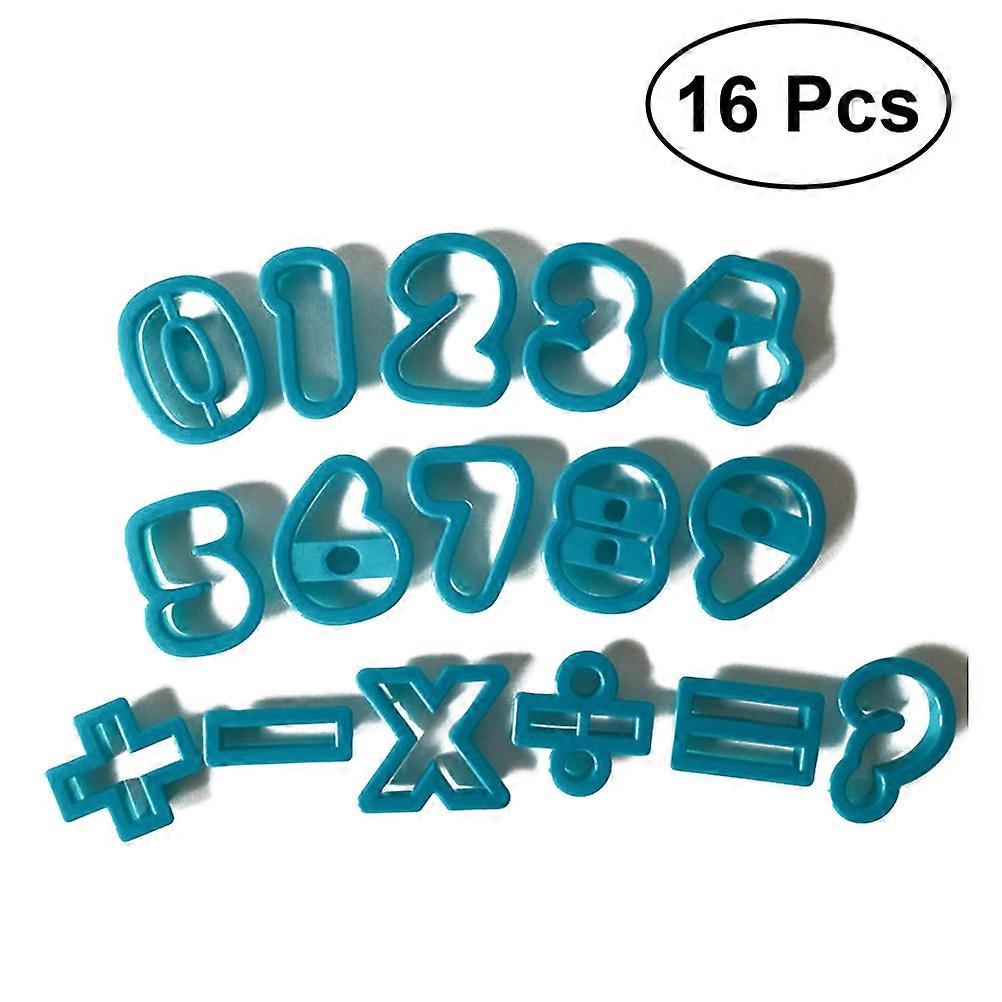 Cookies Cutters Number Baking Molds for Fondant Craft 48Pcs Blue