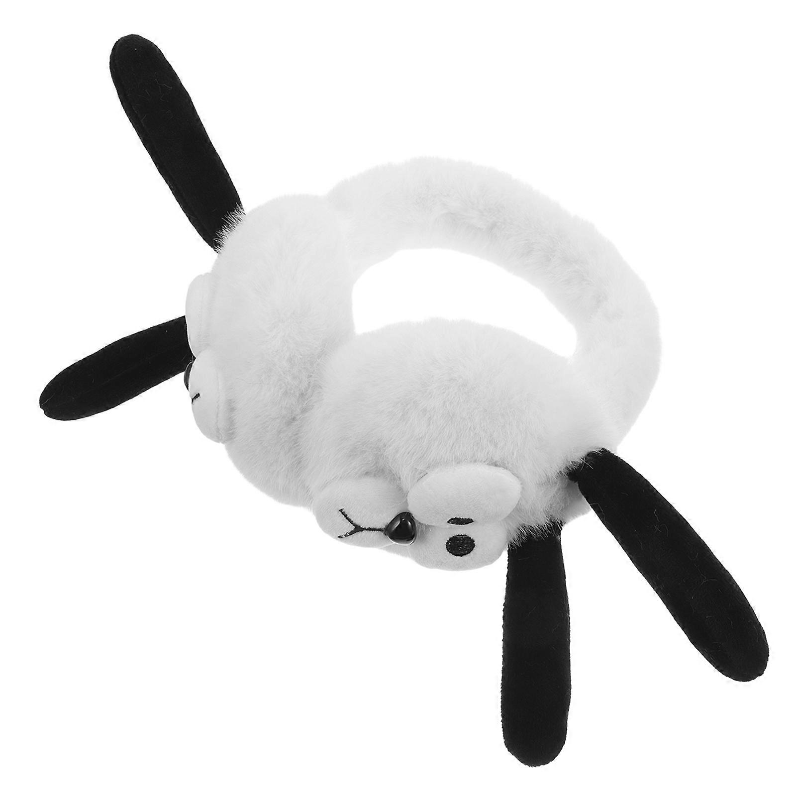 Creative Fun Shape Ear Warmer Soft Plush Material For Women Walking In Chilly Weather 1Set