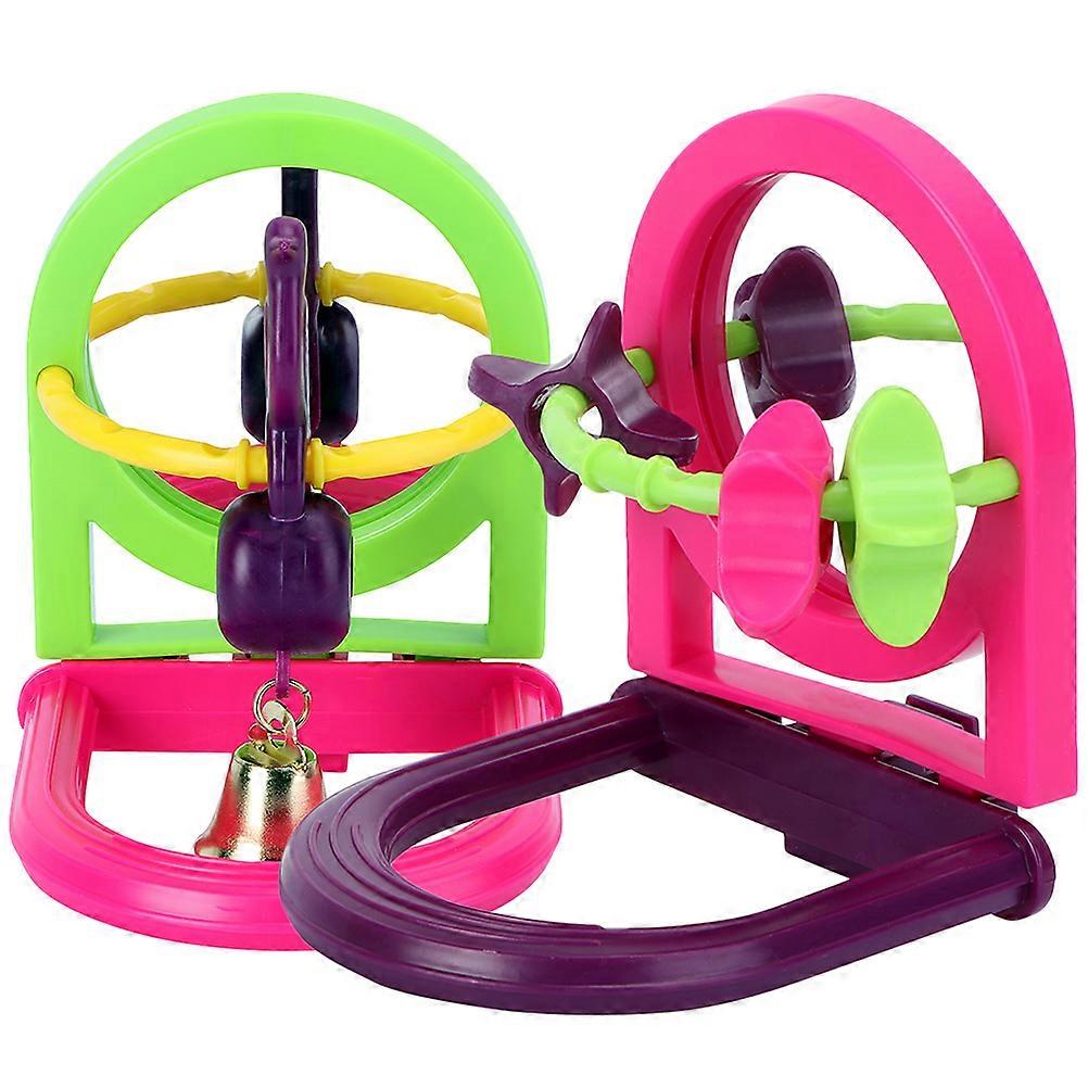 Attractive 8 Pcs Plastic Bird Perch Rod With Mirror For Parrot Toys Ideal For Increasing Curiosity During Indoor Play