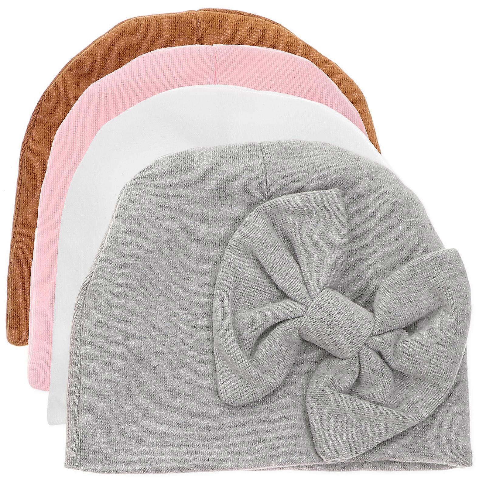 Fashionable Infant Caps With Bow Design Suitable For New Parents Assorted Color Warmth 8Pcs