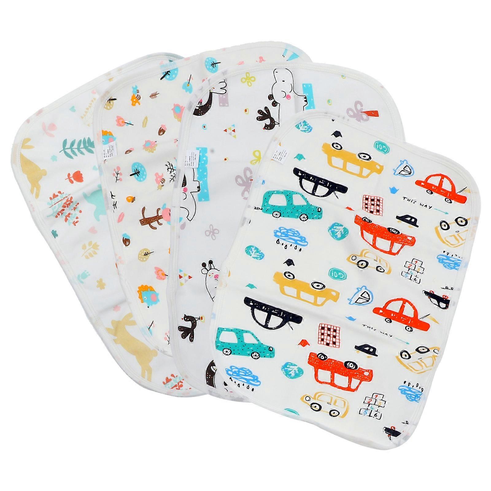 Diaper Changing Pad Waterproof for Infant Use 4Pcs Cartoon Pattern Mattress