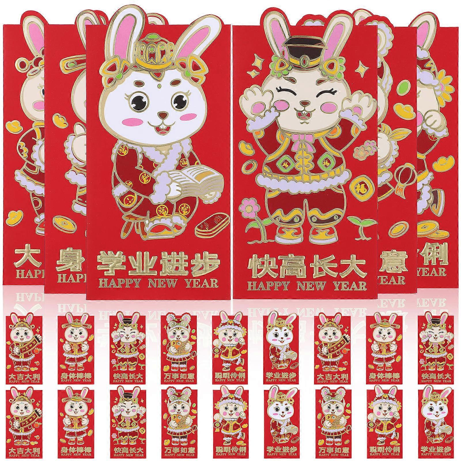 Rabbit Year Red Packet Red Envelopes for Party Use 96Pcs Festive Style