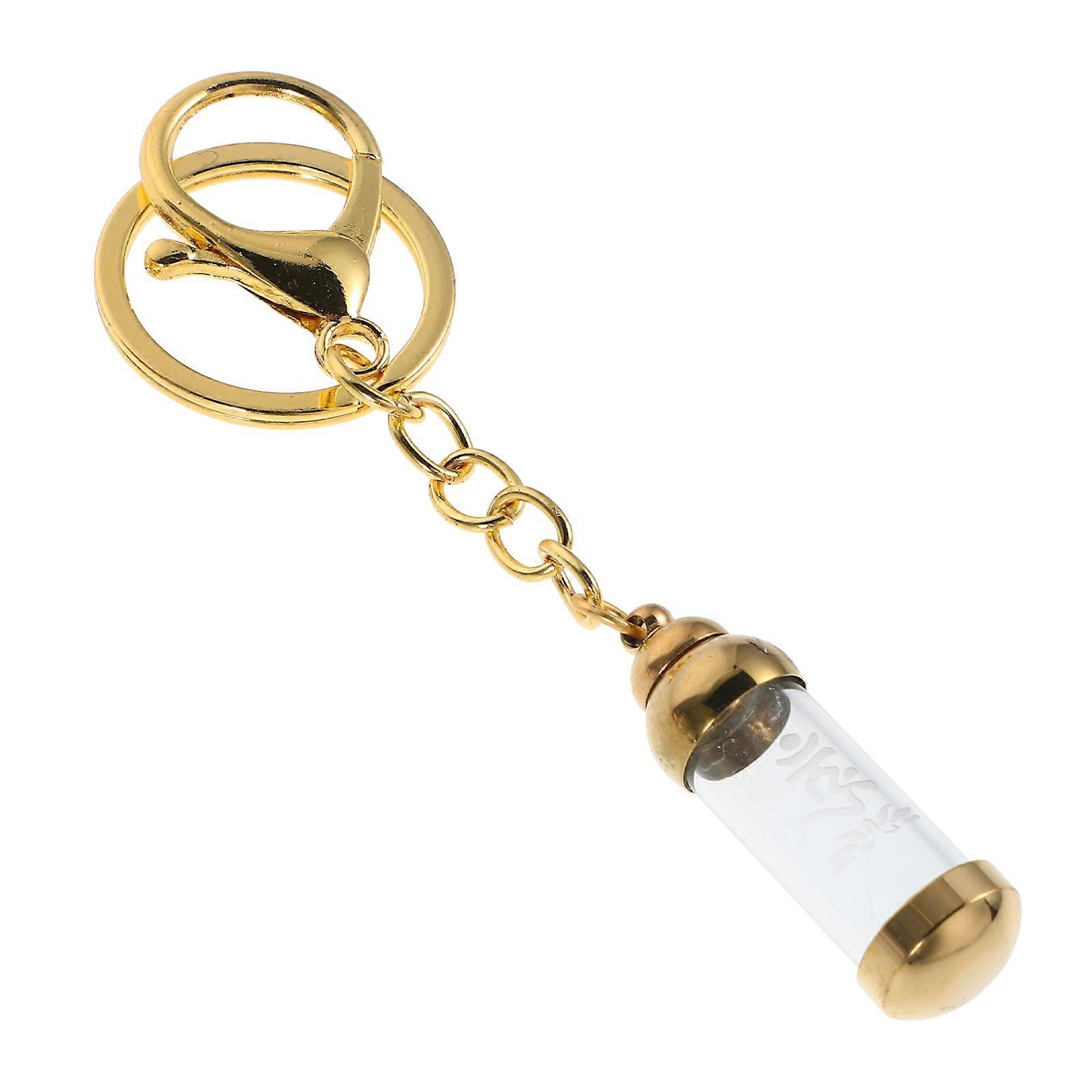 Glass Bottle Keychain for Storage 2Pcs Transparent Zinc Alloy Mini Perfume Holder