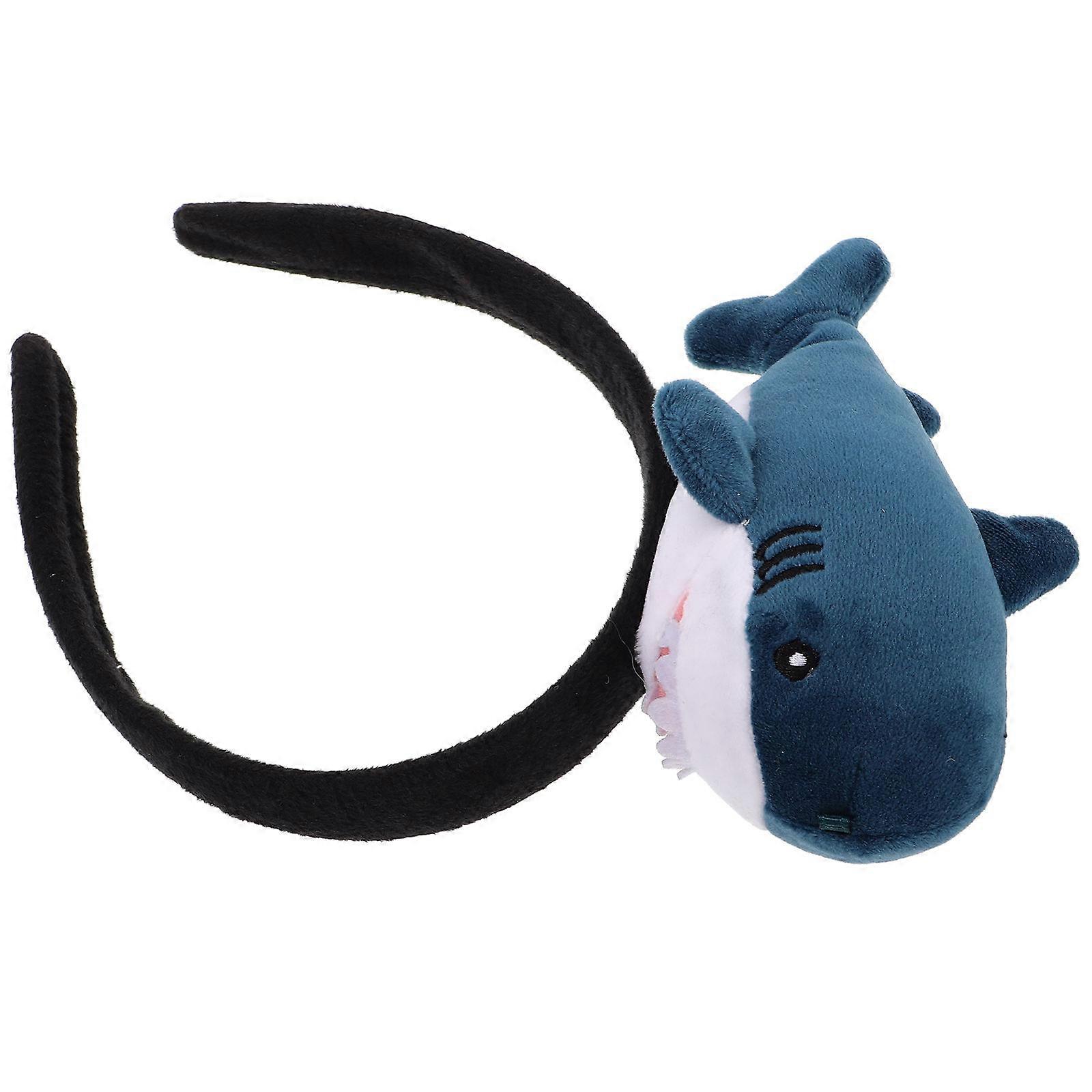 Shark Headband Plush Animal Ears Headband for Kids Party 4Pcs Dark Blue