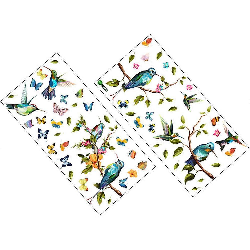 Spring Theme Design Window Clings Static Birds For Glass And Mirror Decoration Multi Color Easy To Remove 10-Pcs