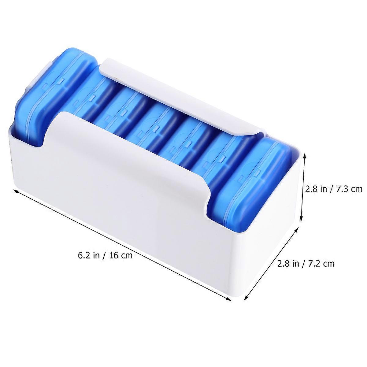 Portable Medicine Storage Case Pill Organizer 7 Layers 28 Grids 2Sets