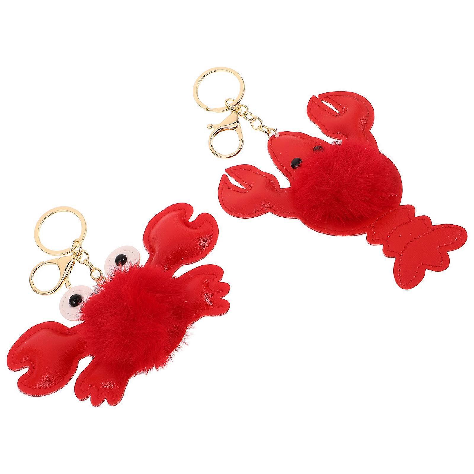 Lobster Plush Keychain for Decor Including 6Pcs Soft Stuffed Toy Backpack Charms