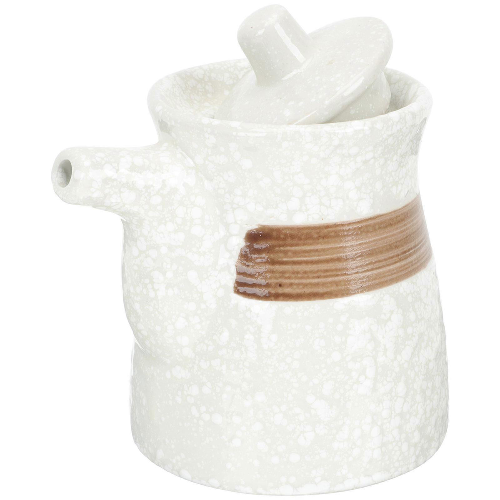 Ceramic Soy Sauce Bottle Set For Home Use And Commercial Settings In Japanese Style With White Color And Easy Dispensing Feature 5Pcs