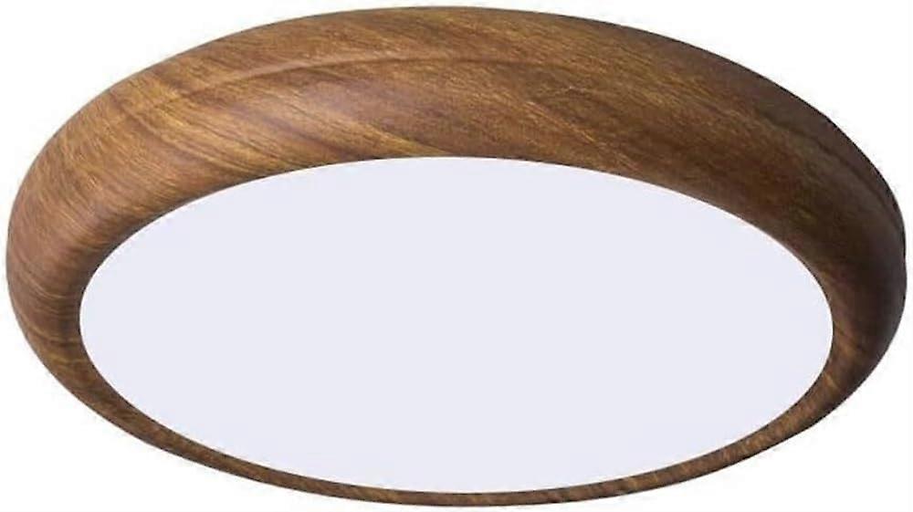 Walnut Wood Colo Iron Art Simple Modeling Ceiling Light Fixture, Rustic LED Flush Mount, Dimmable 19.7in Model VMAQ