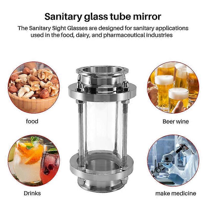Voyant en ligne avec extrémité, verre à vue droit sanitaire SUS316 2 pouces tritype (tuyau OD 51MM)
