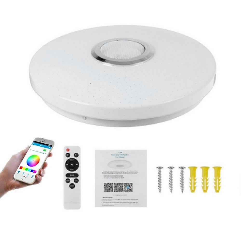 Smart Music Ceiling Light LED RGB Color Changing Lamp with Remote Control Speaker for Home Party
