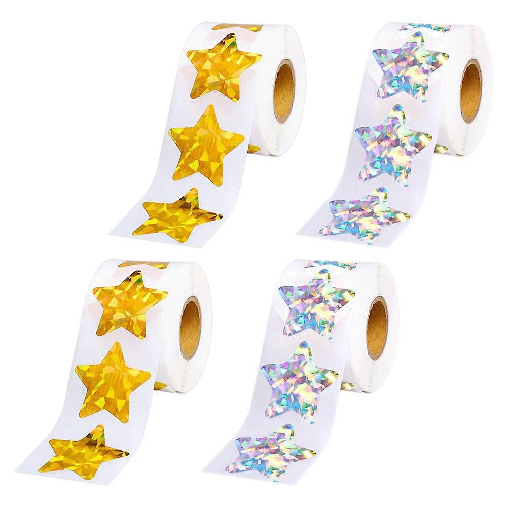 Sparkly Star Stickers For Children Rewarding Motivational Classroom Arts And Crafts Assorted Color Waterproof 8 Rolls