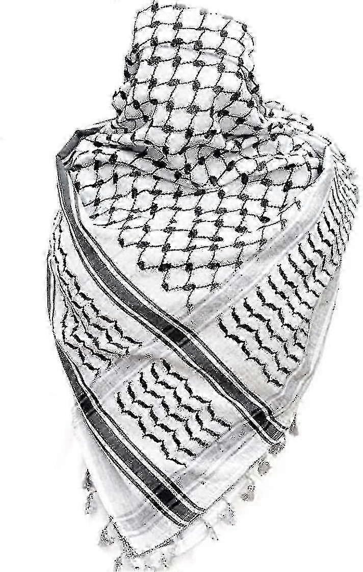 パレスチナのスカーフ、Keffiyeh、アラファトハッタ、タッセルとワイド、Shemagh Keffiyehアラブ千鳥格子Y2 - dwdz SZRH AC