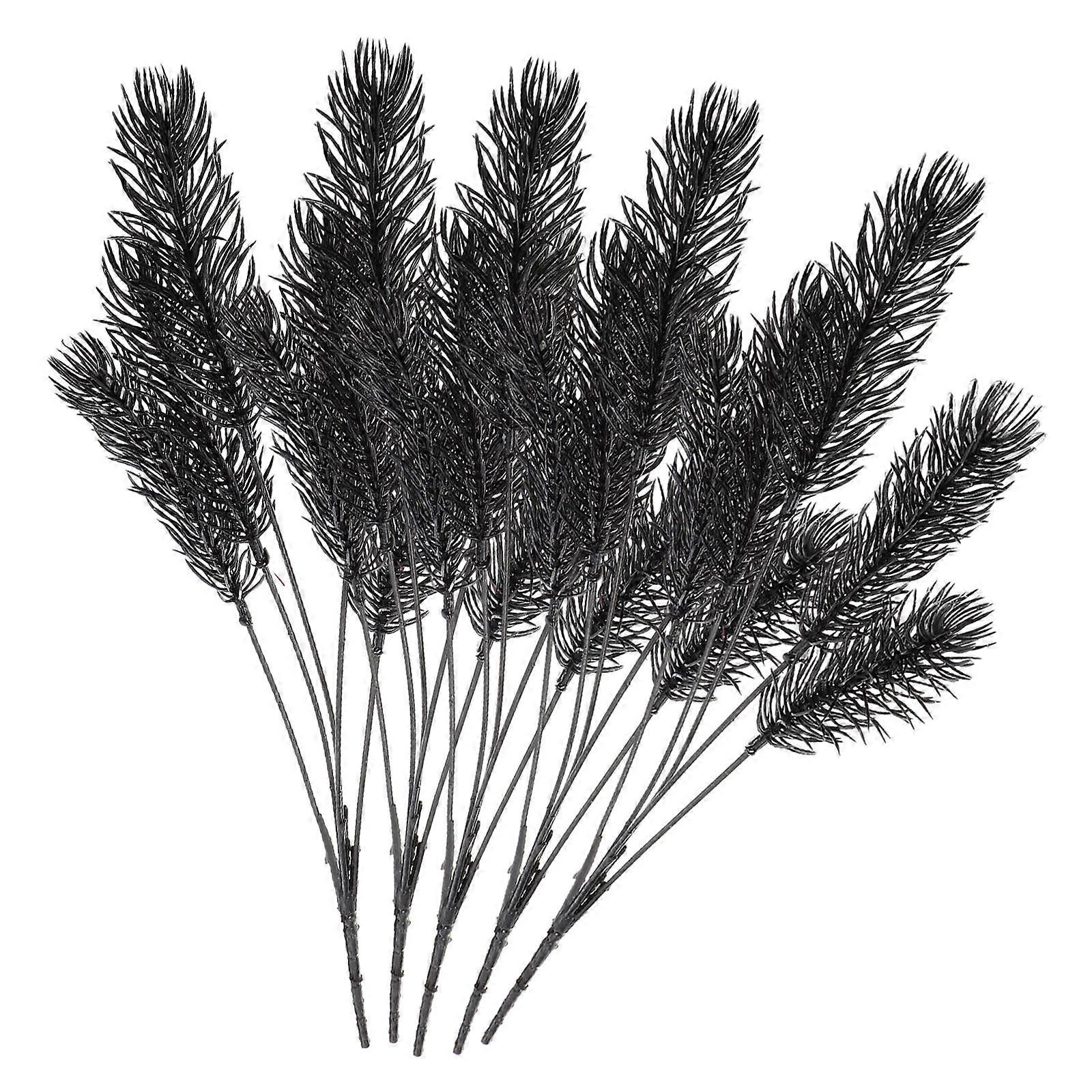Faux Pine Needles Simulated Pine Stems for Decor 20Pcs Black Branches