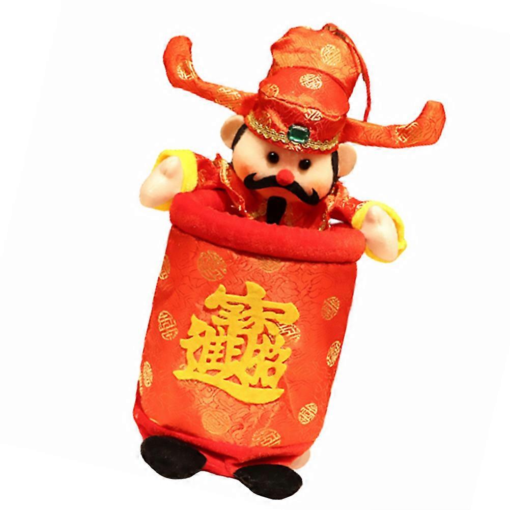 Desktop Trash Can Cloth Wealth God Candy Bag for Storage 1Pcs Red