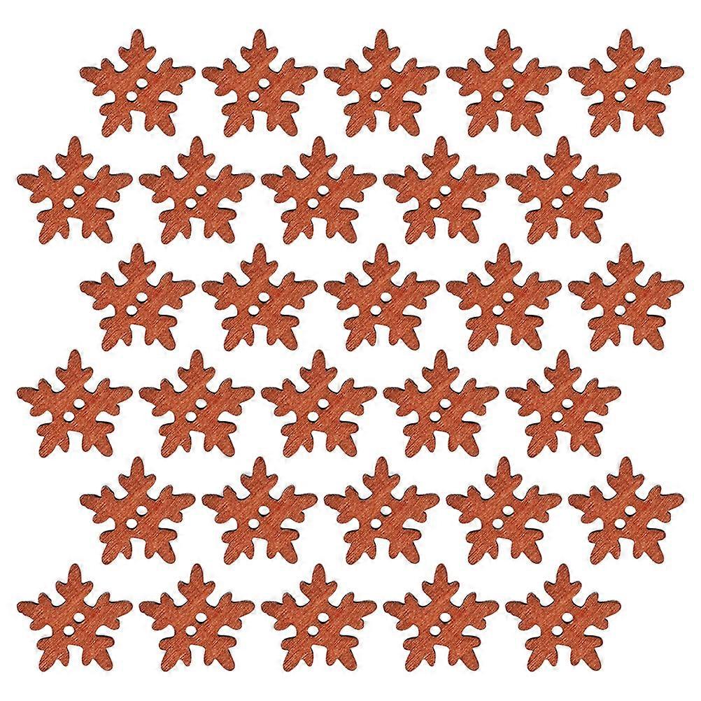 Craft Embellishments 150 Pcs Unique Brown Snowflake Buttons Ideal For DIY Projects Christmas Decorations And Scrapbooks With Size 1.80X1.80X0.50CM