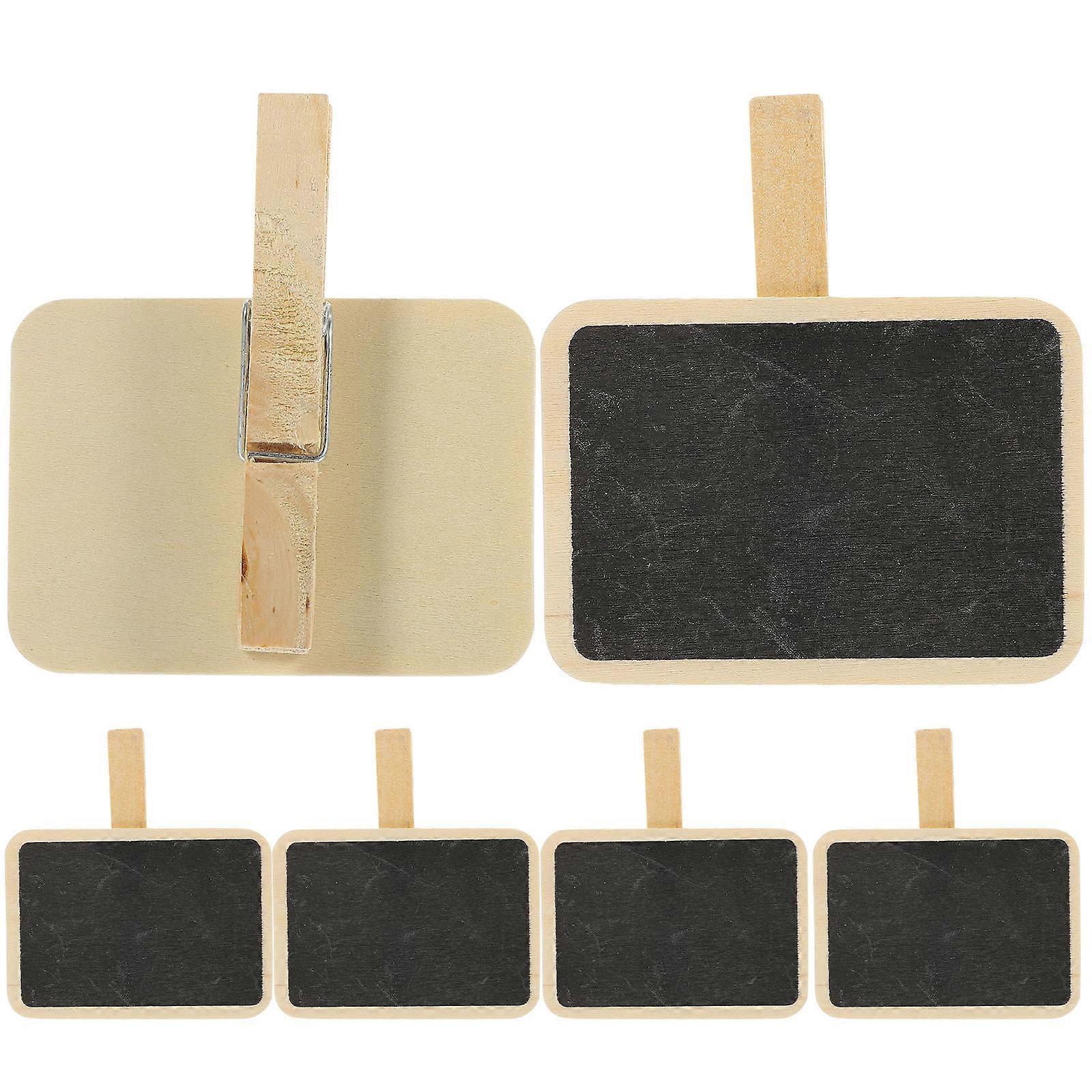 Black Wooden Clip Mini Rectangle Chalkboards for Message Boards 40Pcs