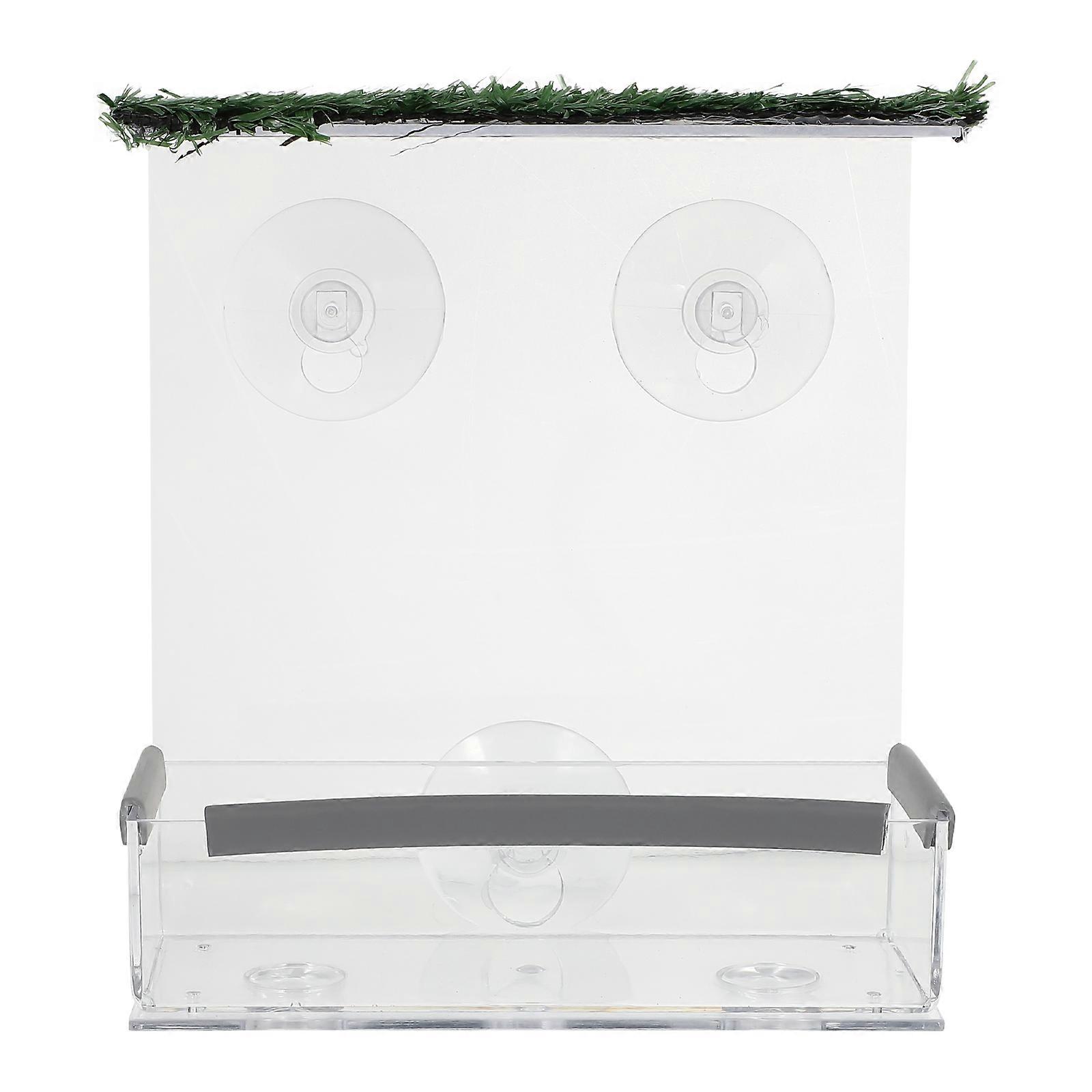 Bird Feeder Acrylic Transparent Bird Food Holder with Suction Cups