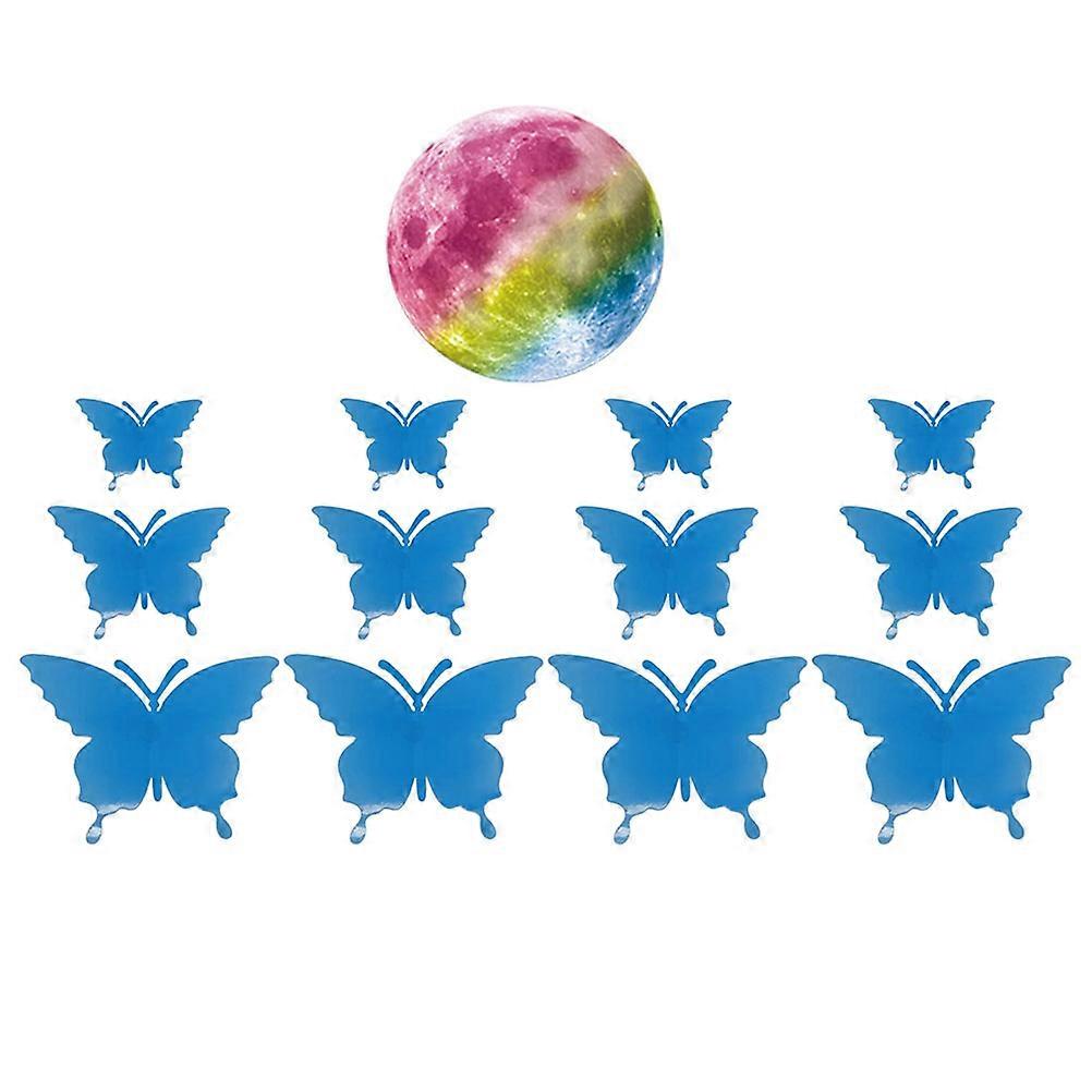 Adhesive Butterflies Stickers Glowing Wall Decals for Home 3Sets